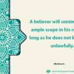 A believer will continue to find ample scope in his religion as long as he does not kill anyone unlawfully