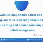 One who is riding should salute one who is walking